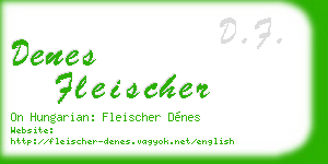 denes fleischer business card